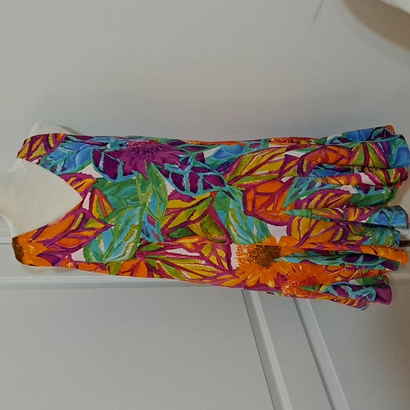 Ralph Lauren V Neck Drop Waist Floral Dress/Size 12P - Picture 2 of 9